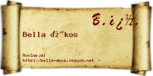 Bella Ákos névjegykártya