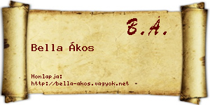 Bella Ákos névjegykártya